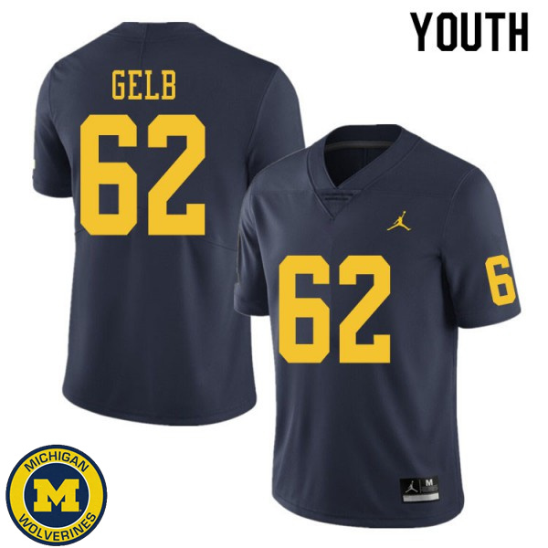 Youth Michigan Wolverines #62 Mica Gelb Navy Stitched Football Jersey